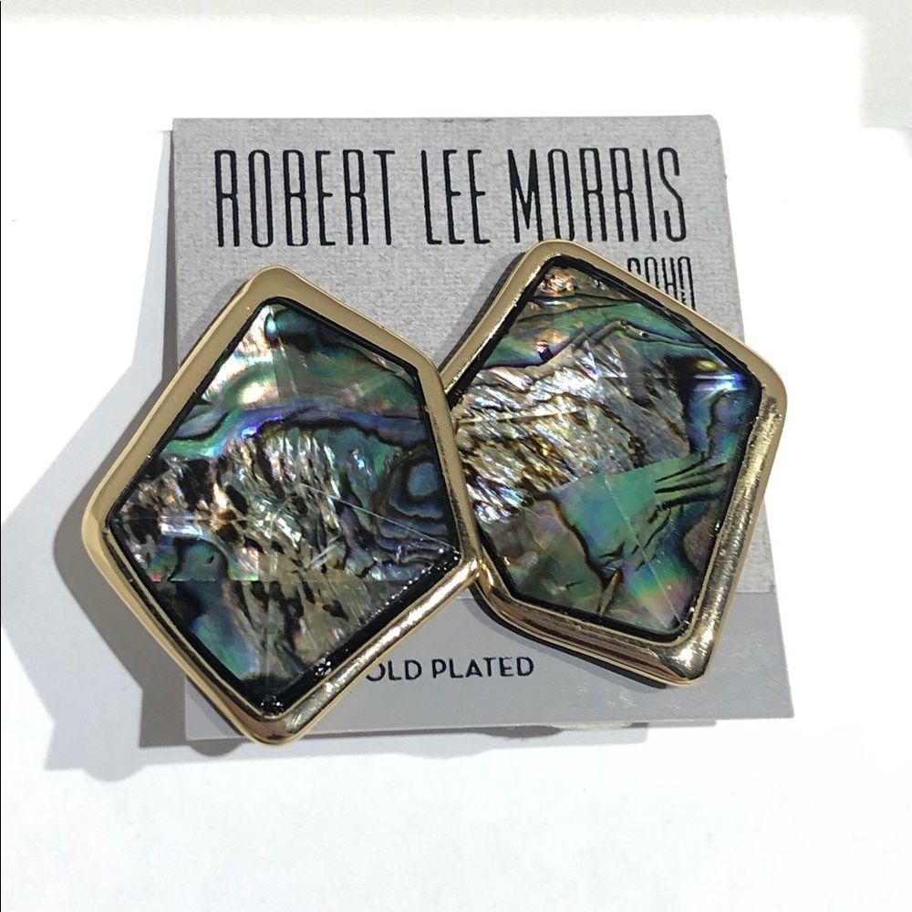 Robert Lee Morris Gold-Tone Abalone Clip-on Earrings